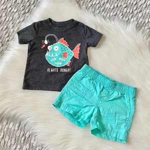 (❤️3/$30) Always hungry baby boy summer outfit